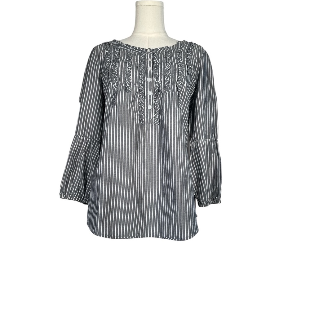 DKNY Blue and White‎ Striped Blouse